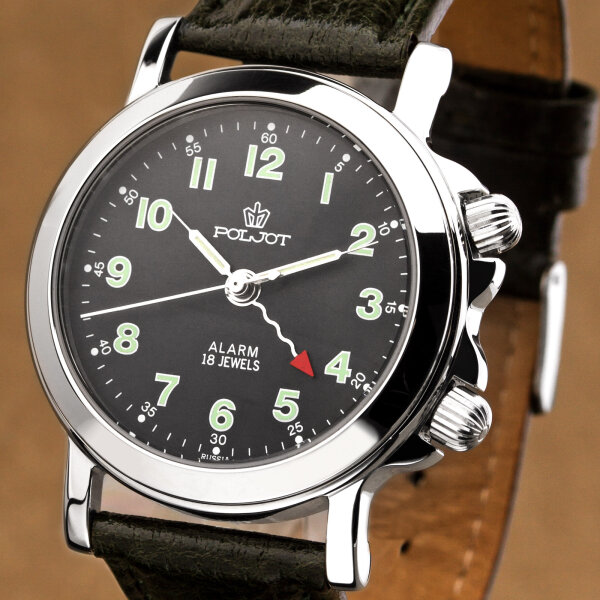 POLJOT Wecker Armbanduhr mechanisch Vibration Armbandwecker Signal 2612 russisch