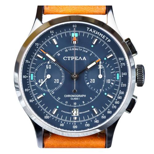 Armbanduhr STRELA COSMOS Poljot 3133 Chronograph SAPHIR Weltraum Uhr CO38CYP-S