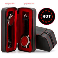 Watch Box Case Travel Red Velvet For Auto & 2