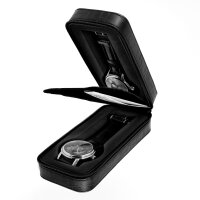 Watch Box Case For 2 Travel - Crocodile - Doppelbox Black PU