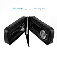 Watch Box Case For 2 Travel - Crocodile - Doppelbox Black PU