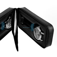 Watch Box Case For 2 Travel - Crocodile - Doppelbox Black PU