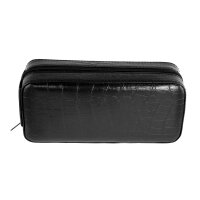 Watch Box Case For 2 Travel - Crocodile - Doppelbox Black PU