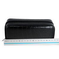 Watch Box Case For 2 Travel - Crocodile - Doppelbox Black PU