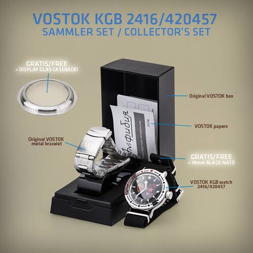 Vostok Kgb Diver Watch 656 2/12ft Automatic Military Machanische Glass Bottom