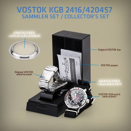 VOSTOK KGB Taucheruhr 200m Automatik Militr Uhr inkl. Glasboden