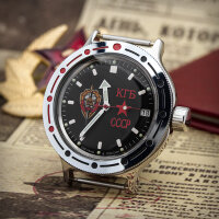 Vostok Kgb Diver Watch 656 2/12ft Automatic Military Machanische Glass Bottom