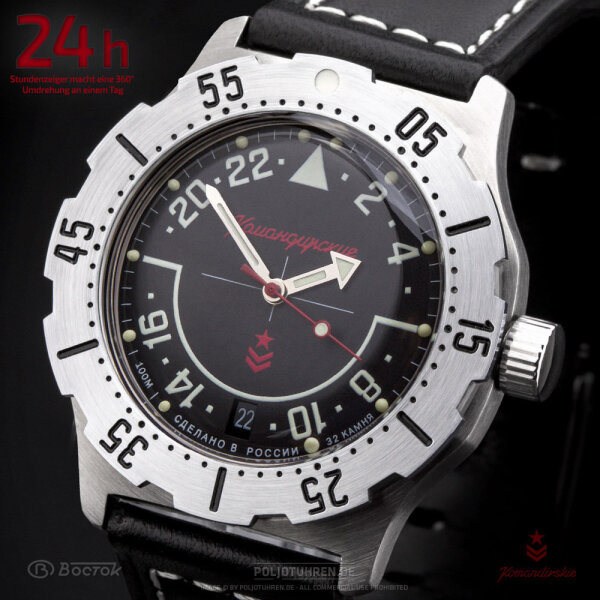 Vostok Komandirskie Automatic 2431-350617 Military Watch From Russia 24 Hours