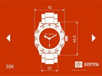 VOSTOK Komandirskie Automatik 2431/350645 Military Uhr aus Russland 24 Stunden