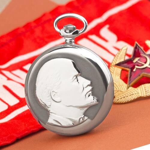 Orologio da Tasca Mechnisch Lenin Firma Portrit Udssr Cccp Russia Molnija 3602