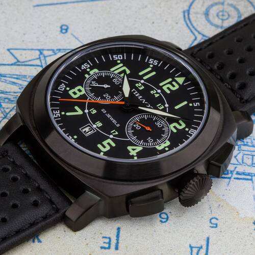 Big Russian Pam Poljot 3133 Chronograph Aviator Watch Analog Watch Avia Classic