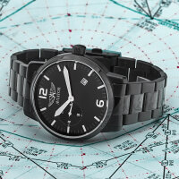 45mm AVIATOR Fliegeruhr schwarz mechanische Uhr Poljot 3105 MakTime 3105/1734716