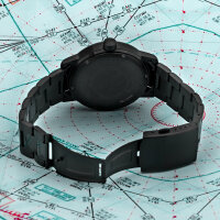 45mm AVIATOR Fliegeruhr schwarz mechanische Uhr Poljot 3105 MakTime 3105/1734716