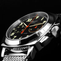 PILOT Chronograph Poljot 3133 Big Russian mechanische Uhr Aviator Milanaise