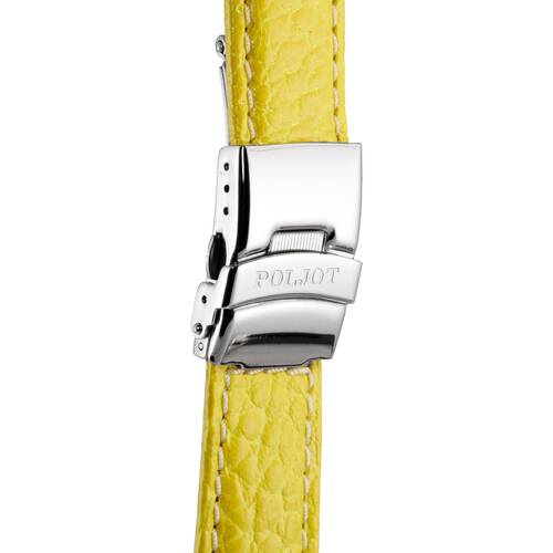 Poljot Buffalo Leather Band 0 25/32in - Yellow - Polished Faltschschließe Watch