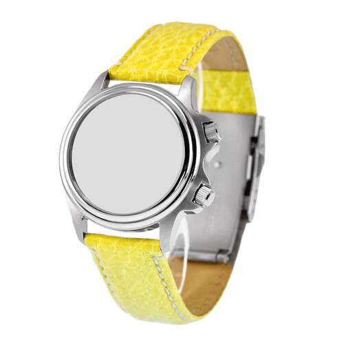 Poljot Buffalo Leather Band 0 25/32in - Yellow - Polished Faltschschliee Watch