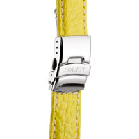 POLJOT BÜFFELLEDERBAND 20 mm - gelb - polierte Faltschschließe Uhr Uhrenarmband