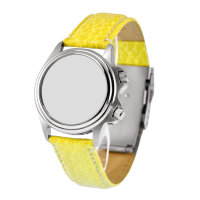 POLJOT BÜFFELLEDERBAND 20 mm - gelb - polierte Faltschschließe Uhr Uhrenarmband