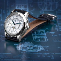 BURAN V.M. Poljot 310579/3421891 Mondphase Handaufzug russische Uhr mechanisch