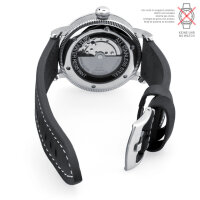 Watchband 22 24 Leather Black Buckle Solid - Pilots Watch Retro Wrist Band