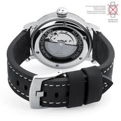 Watchband 22 24 Leather Black Buckle Solid - Pilots Watch...