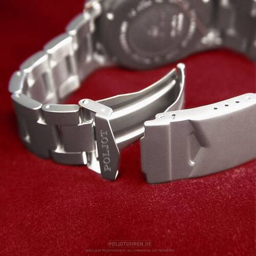 Poljot Inox Montre Bracelet Massif 22 MM - 3 N?ud - Satin Mat - Infraction Rond