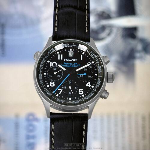 Mens Watch Poljot Traveller Mechanical Chronograph 31681 Analog Watch Rarely