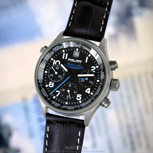 Mens Watch Poljot Traveller Mechanical Chronograph 31681 Analog Watch Rarely