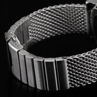Milanaise Mesh Uhrenarmband - Geflecht & Glieder poliert 24mm