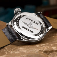 Buran Kal. 3105 Poljot Maktime Aviator Watch Analog Russian Watch+Glass Bottom