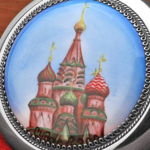 Meccanico Orologio da Tasca Cattedrale Del Basilius Moskau Dipinti Molnija 3602