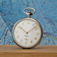 Taschenuhr MOLNIJA 3602 handbemalt Unikat Segelboot russische mechanische Uhr