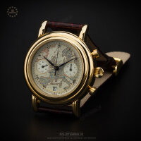 Poljot 3133 EUROPA 2000 Chronograph Landkarte NOS Komplettset Russische Uhr